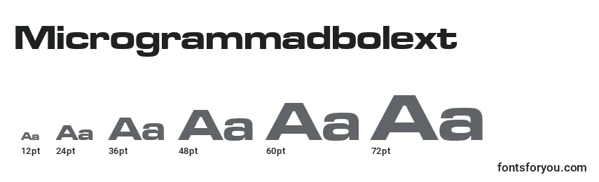 Размеры шрифта Microgrammadbolext
