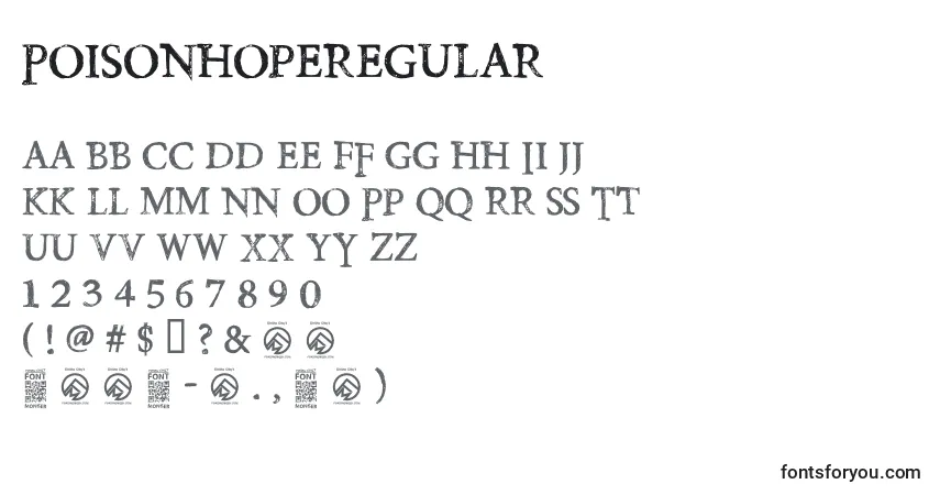 Czcionka PoisonhopeRegular – alfabet, cyfry, specjalne znaki