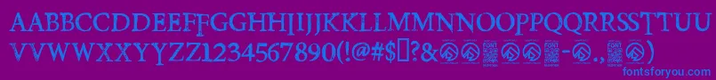 PoisonhopeRegular Font – Blue Fonts on Purple Background
