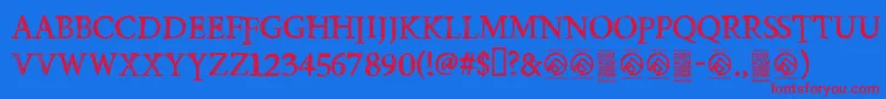 PoisonhopeRegular Font – Red Fonts on Blue Background