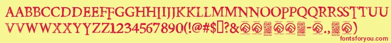 PoisonhopeRegular Font – Red Fonts on Yellow Background