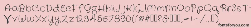 フォントFairyWings – ピンクの背景に黒い文字