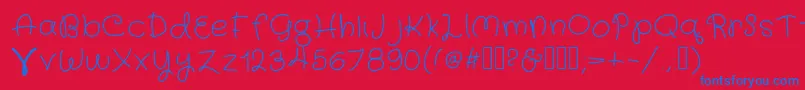 FairyWings Font – Blue Fonts on Red Background