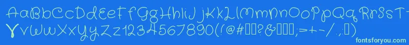 FairyWings Font – Green Fonts on Blue Background