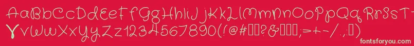 FairyWings Font – Green Fonts on Red Background