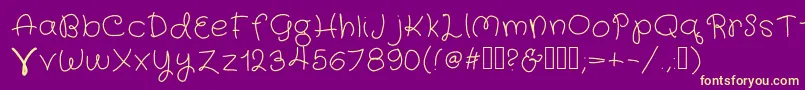 FairyWings Font – Yellow Fonts on Purple Background