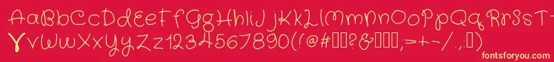 FairyWings Font – Yellow Fonts on Red Background