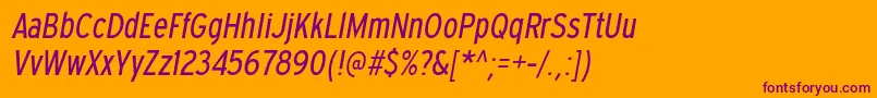 ExpresswaycdbkItalic Font – Purple Fonts on Orange Background