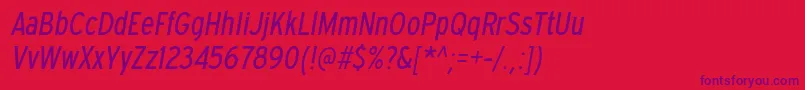 ExpresswaycdbkItalic-Schriftart – Violette Schriften auf rotem Hintergrund