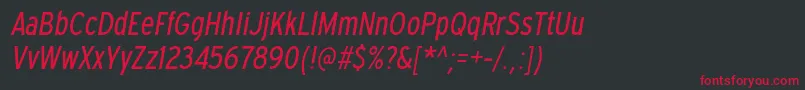 Шрифт ExpresswaycdbkItalic – красные шрифты на чёрном фоне