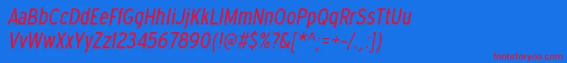 ExpresswaycdbkItalic Font – Red Fonts on Blue Background