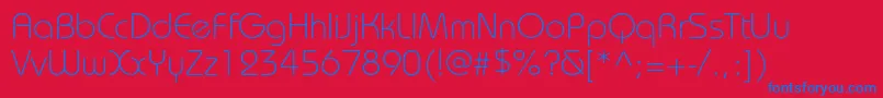 Bauhauslightc Font – Blue Fonts on Red Background