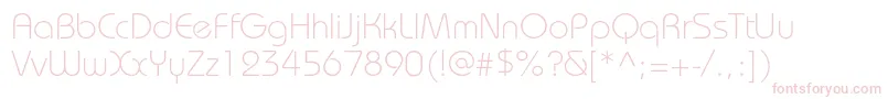 Bauhauslightc-fontti – vaaleanpunaiset fontit valkoisella taustalla
