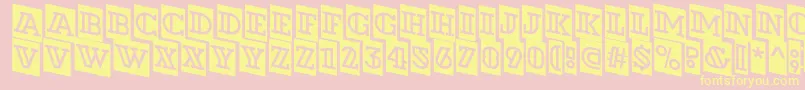 ADexterdecorcmdn-Schriftart – Gelbe Schriften auf rosa Hintergrund