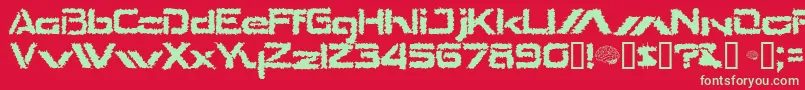 フォントTheShakes – 赤い背景に緑の文字