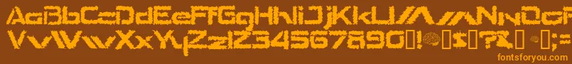 Czcionka TheShakes – pomarańczowe czcionki na brązowym tle