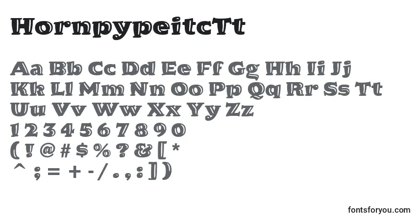 HornpypeitcTt-fontti – aakkoset, numerot, erikoismerkit
