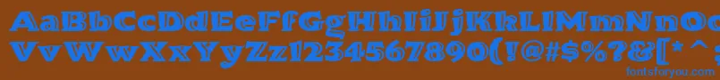 HornpypeitcTt Font – Blue Fonts on Brown Background