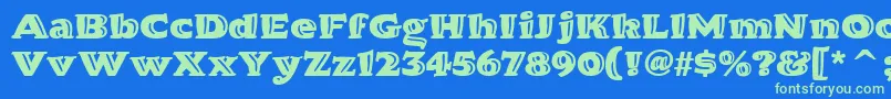 HornpypeitcTt Font – Green Fonts on Blue Background