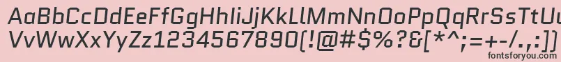 QuanticoItalic-Schriftart – Schwarze Schriften auf rosa Hintergrund
