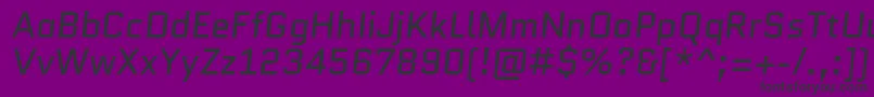 Шрифт QuanticoItalic – чёрные шрифты на фиолетовом фоне