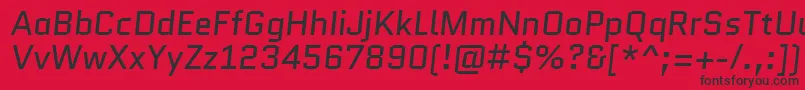 フォントQuanticoItalic – 赤い背景に黒い文字