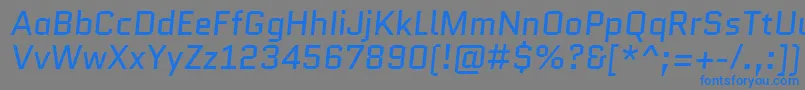 フォントQuanticoItalic – 灰色の背景に青い文字