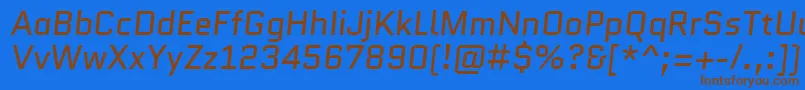 QuanticoItalic-fontti – ruskeat fontit sinisellä taustalla