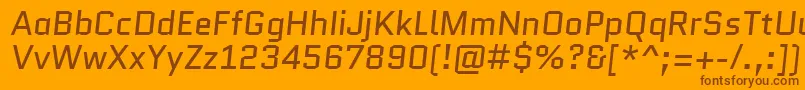 QuanticoItalic Font – Brown Fonts on Orange Background