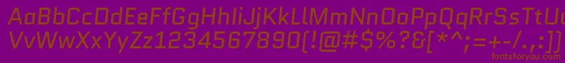 フォントQuanticoItalic – 紫色の背景に茶色のフォント