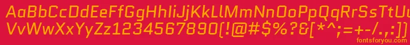 QuanticoItalic Font – Orange Fonts on Red Background