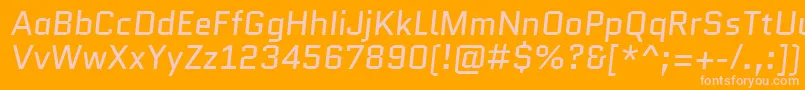 Шрифт QuanticoItalic – розовые шрифты на оранжевом фоне