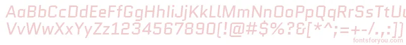 QuanticoItalic-Schriftart – Rosa Schriften auf weißem Hintergrund