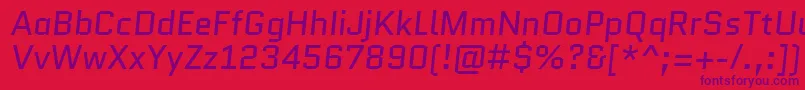 QuanticoItalic Font – Purple Fonts on Red Background