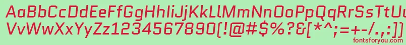 QuanticoItalic Font – Red Fonts on Green Background