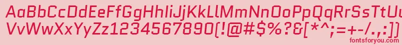 QuanticoItalic Font – Red Fonts on Pink Background