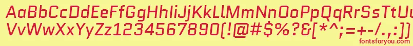 QuanticoItalic Font – Red Fonts on Yellow Background