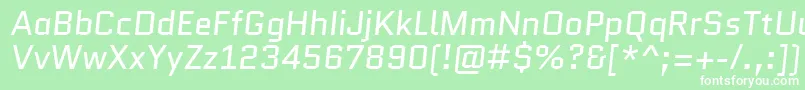 QuanticoItalic Font – White Fonts on Green Background