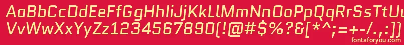 QuanticoItalic Font – Yellow Fonts on Red Background