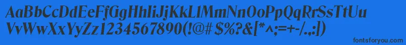 DenverBoldItalic Font – Black Fonts on Blue Background