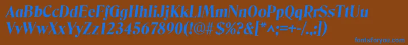 DenverBoldItalic Font – Blue Fonts on Brown Background