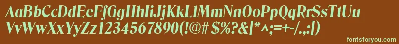 DenverBoldItalic Font – Green Fonts on Brown Background