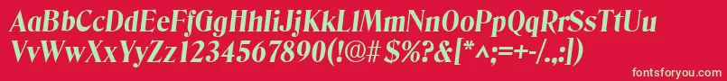 DenverBoldItalic Font – Green Fonts on Red Background