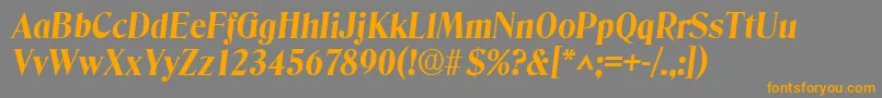 Weitere Informationen zur DenverBoldItalic-Schriftart DenverBoldItalic-Schriftart – Orangefarbene Schriften auf grauem Hintergrund