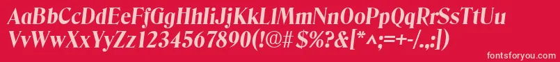 DenverBoldItalic Font – Pink Fonts on Red Background