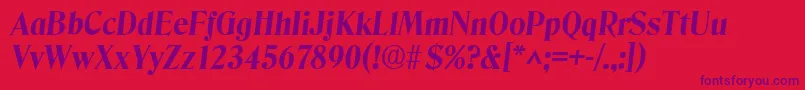 DenverBoldItalic Font – Purple Fonts on Red Background