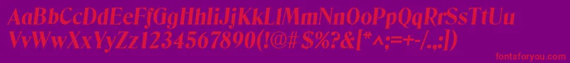 DenverBoldItalic Font – Red Fonts on Purple Background