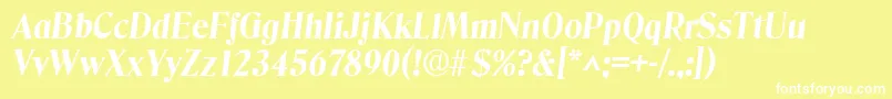 DenverBoldItalic Font – White Fonts on Yellow Background