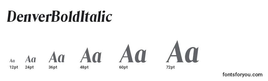DenverBoldItalic Font Sizes
