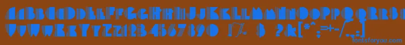 フォントBackstagePassa – 茶色の背景に青い文字